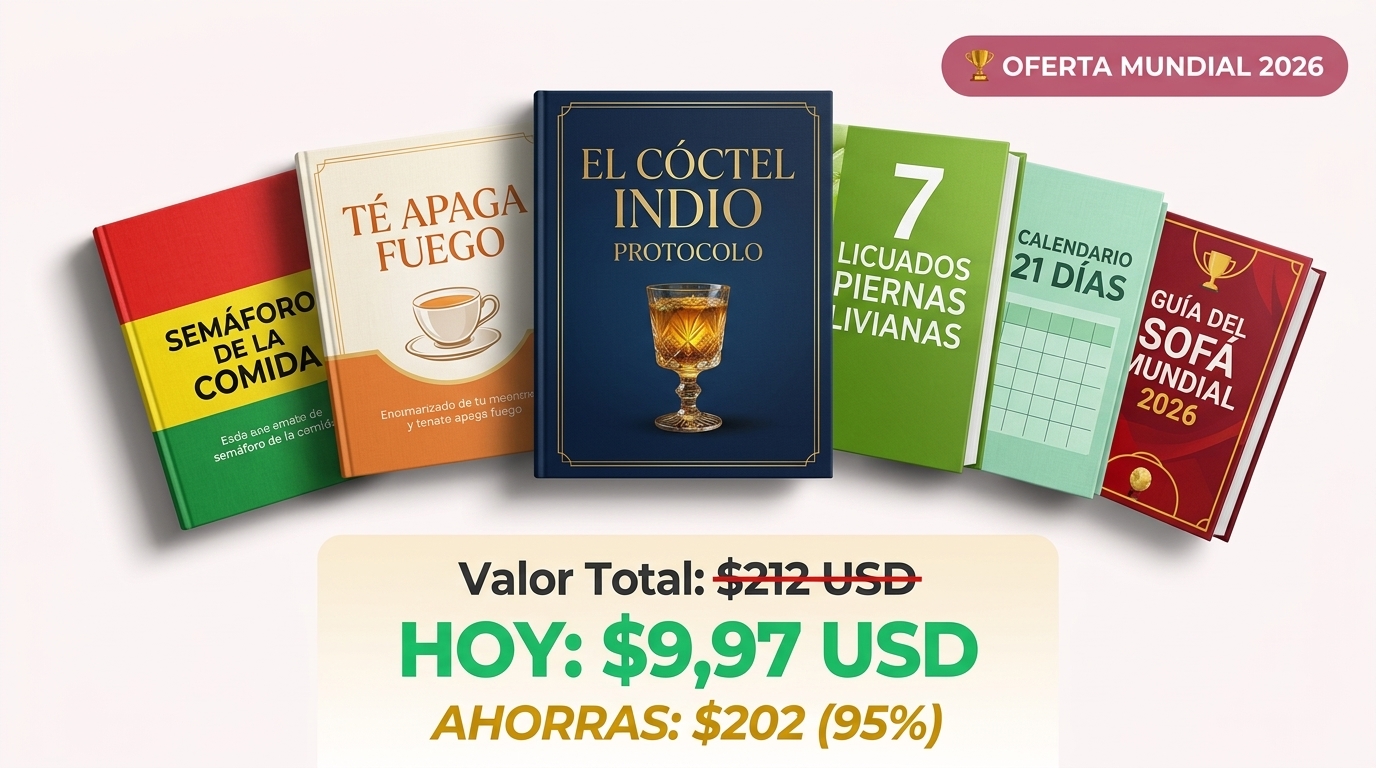 Bundle Cóctel Indio + 5 Bonus exclusivos — Valor $212 hoy solo $9,97 USD